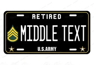 ARMY Staff Sargent Retirado Metal Negro Placa Auto ATV Motocicleta Bicicleta - Imagen 1 de 12