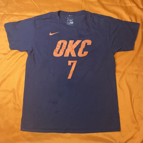 OKC Thunder Carmelo Anthony #7 NBA The Nike Tee Men’s Navy Blue T-shirt Size XL Cover