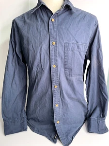 Driza-Bone Long Sleeved Shirt Mens M Navy 100% Cotton - Picture 1 of 5