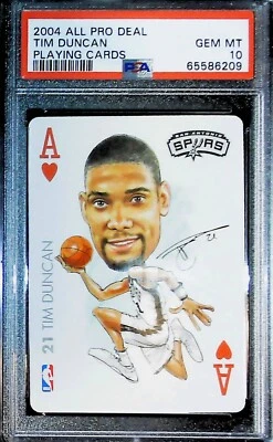 2004 ALL PRO DEAL PLAYING CARDS TIM DUNCAN ACE OF HEARTS PSA 10        FREE SHIP - Image 1 of 2