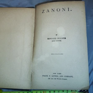 Antique 1880's Zanoni Lytton Rare Lovell Edition By Edward Bulwer HC Rosicrucian - Picture 1 of 9