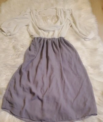  Vintage 60's  dress ivory beige /gray secretary dress size small  - Изображение 1 из 4