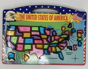 VTG USA States Map W/States And Capitals Push Buttons Kids Education #3 - Picture 1 of 5
