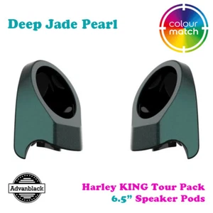 Deep Jade Pearl King Tour Pack 6.5" Speaker Pods fit 14+ Harley Touring - Picture 1 of 5