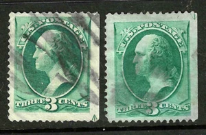 Superb ARROW GUIDES UR & LR 3 Cent Washington Banknote 1871-83 US 7B43 - Picture 1 of 3