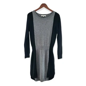 Loft Wool Blend Sweater Dress Gray Black Small - Picture 1 of 9