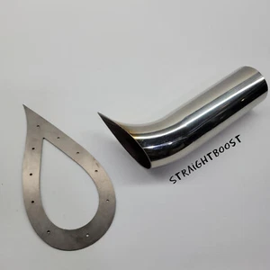 SBP Stainless Steel Tear Drop Exhaust Tip 1.5" in With Titanium Trim Plate Ring - Bild 1 von 16