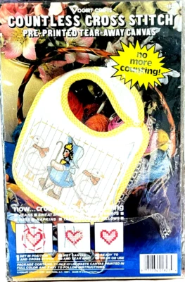 Tecido de costura Vogart pré-impresso sem contagem ponto cruz MENINA E GANSOS - Imagem 1 de 4