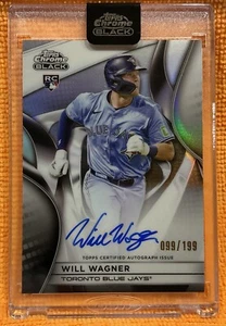 2025 Topps Chrome Black Will Wagner CBA-WW Refractor 99/199 Rookie Auto Blue Jay - Picture 1 of 6