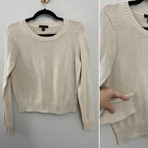 J. Crew 100% Baumwolle minimalistisch klassisch Capsule Naturfasern creme Pullover M - Bild 1 von 8