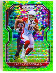Larry Fitzgerald 2020 Neon Green Pulsar Prizm Refractor Card #263 ARI Cardinals