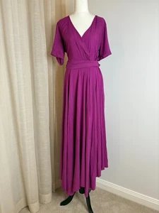 Erika Pena Purple Maxi Dress Size S/M AU 10 12 14 Purple Long Luxe Tie - Picture 1 of 7
