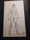 Signed Marval Action Drawing By Curt Swan And Rick Stasi   12X16 Ink And Pencil