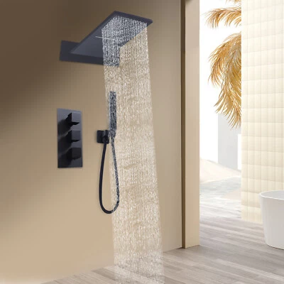 New Shower System Thermostatic Shower Rain Shower Shower Set Overhead Shower with Hand Shower - Image 1 of 4