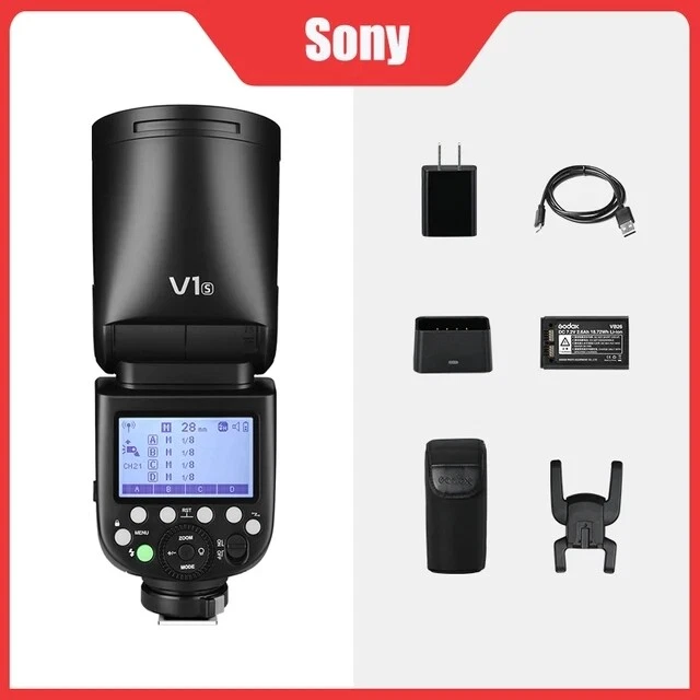 Godox V1S Kamera Flash Auf-Kamera Blitzgerät Runde Kopf Flash-LED-Licht für Sony - Bild 1 von 4