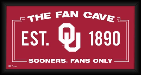 Oklahoma Sooners Framed 10" x 20" Fan Cave Collage Cover