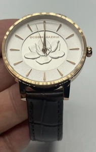 BCBG Maxazria Floral Dial Leather Strap Watch BAWLA2133102 38MM - Picture 1 of 9