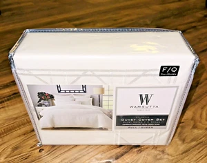 3-Pc Wamsutta Atlantis Trellis Embroidered Full-Queen Duvet Cover Set White - Picture 1 of 3