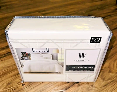 3-Шт Wamsutta Atlantis Trellis вышитый полный королева пододеяльник комплект белый - Изображение 1 из 3