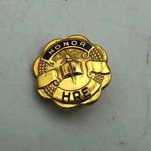 Honor Roll Award Lapel Pin HRE HS High School Small Vintage Open Book Torch Logo - Picture 1 of 12