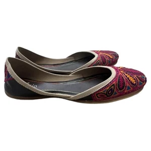 FUCHSIA Women’s Olivia Ballet Flats Handmade Embroidered Boho Shoes-Size 8 1/2-9 - Picture 1 of 9