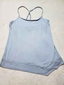 Jockey Asymmetric Athletic Tank Top Med Criss Cross Racerback Built in Sport Bra - Picture 1 of 9