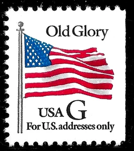 HICK GIRL- MNH. U.S.  STAMP   SC#2881  1994   OLD GLORY  BLACK  "G"      M117 - Picture 1 of 1