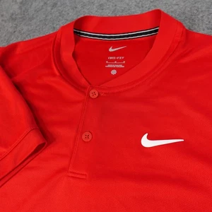 Nike Dri-FIT Poloshirt Herren Medium Rot Blade Kragen Henley Golf DH4933-658 - Bild 1 von 11