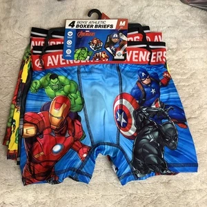 Marvel Avengers Boys 4-Pack Athletic Boxer Briefs Moisture Wicking Size M(8) New - Picture 1 of 2