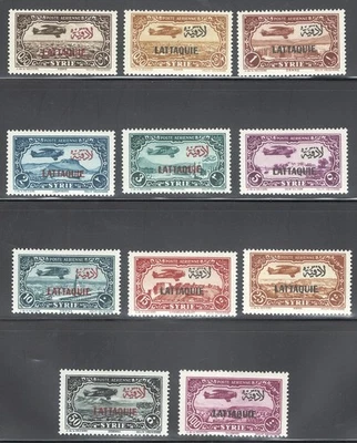 Latakia French Mandate C1/C11 SG# 86/96 Mint MHOG complete airmail set 1931-1933 - Image 1 of 2