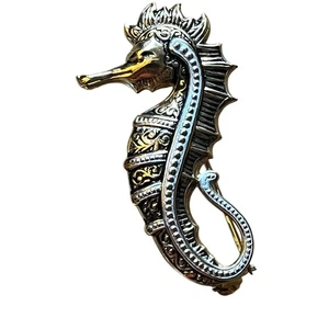 Damaszener Spanien Seepferdchen goldfarben schwarz Intarsien - Bild 1 von 5