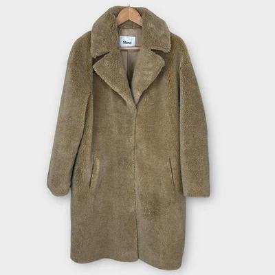 Стойка студии Camille кокон плюшевый медведь пальто искусственного меха желтовато-коричневый бежевый женщин средний 40 - Изображение 1 из 4