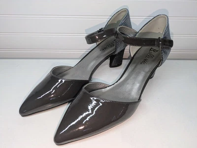 Bomba/tacones Bellini gris 3" con correas en el tobillo talla 12 para mujer  Foto 1 de 4