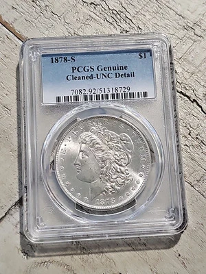 1878 S Morgan Silver Dollar PCGS Genuine Cleaned-UNC Detail #25 - Image 1 of 4