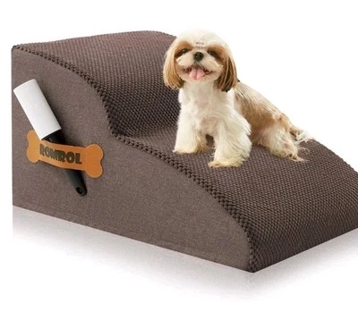 Romrol Pet Density Foam Dog/Cat Stairs Ramp for Beds/Couches Non-Slip Waterproof - Image 1 of 4