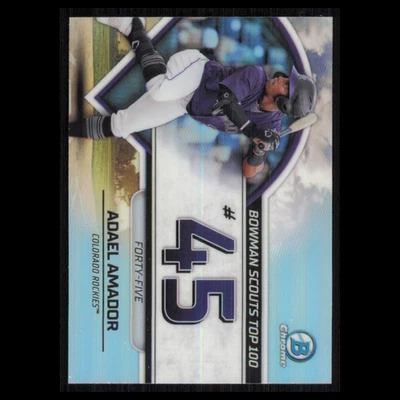 Adael Amador #BTP-45 2023 Bowman Chrome Prospects Colorado Rockies Baseball Card - Image 1 of 3