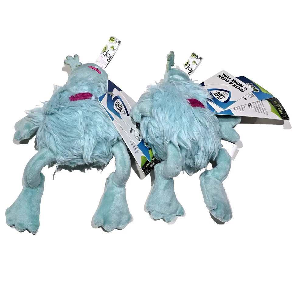 2 Pack Go Dog Light Blue Plush Monster Squeaker Toy 9.5in Foto 1 de 1