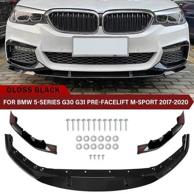 Parachoques delantero deportivo negro brillante para BMW Serie 5 G30 G31 M 2017-2020 Foto 1 de 4