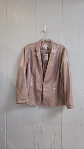 Chicos Blazer Jacke Gr. XL Glimmering Blush Schimmer Struktur Haken Rouge Neu mit Etikett  - Bild 1 von 15