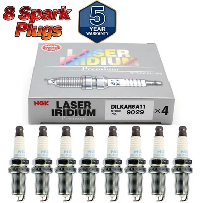 Set of 8 NGK 9029 DILKAR6A11 Spark Plug Laser Iridium Fits For Nissan 2.0L - Image 1 of 4