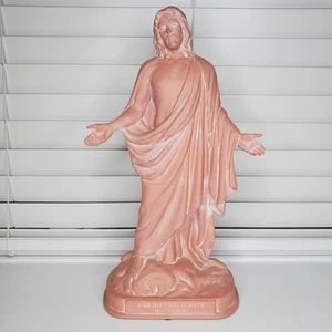Jesus Open Arms Statue I AM WITH YOU ALWAYS 14 Inch Ceramic Figurine - Picture 1 of 17