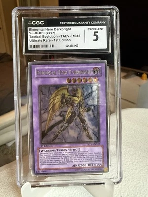 CGC 5 Elemental Hero Darkbright 1st Ed ULTIMATE RARE TAEV-EN042 YUGIOH 2007 - Image 1 of 2