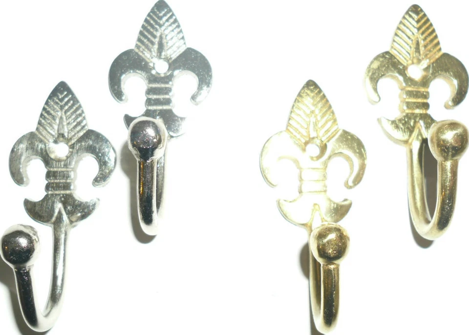 DECORATIVE CURTAIN TIE BACK HOOKS, DOOR HOOK X2, AVAILABLE IN GOLD & SILVER - Image 1 of 1