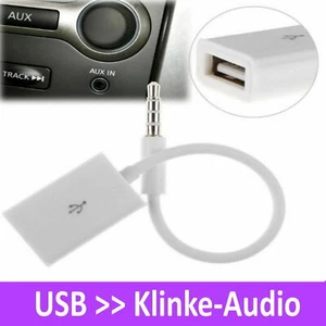 USB Adapter Kabel Auto KFZ 3.5 mm Klinke AUX-Audio Stecker auf USB Radio Musik - Bild 1 von 1