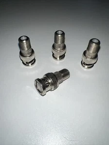 BNC FITTINGS BNC MALE TO F-TYPE RG59/RG6 FEMALE 4 PACK - Picture 1 of 3