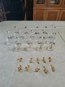 14 Disney New England Collectors Society Crystal Bells Gold Clappers DIY - Picture 1 of 5