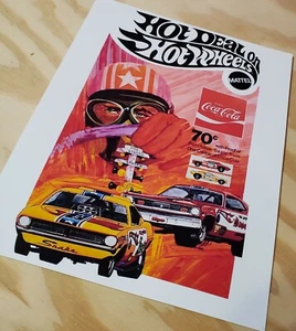 Hot Wheels Coca Cola Angebot Werbung Poster Reproduktion Mungo Schlange - Bild 1 von 1
