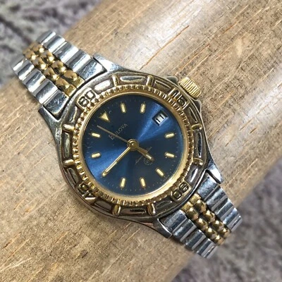 Bulova Marine Star Women 98M18 Diver Date Two Tone Quartz Analog 27mm Watch 7" - Image 1 of 4