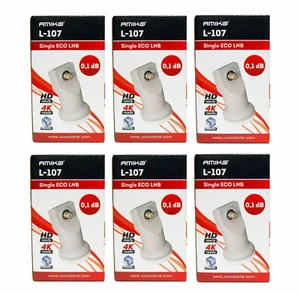 6 PCS - AMIKO 0.1dB Single Universal LNB Linear Ku Satellite 9750/10600 LNBF FTA - Picture 1 of 5