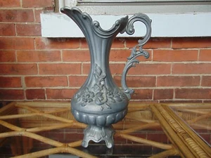 Vintage Ornate Floral Pewter Pitcher/Ewer - Picture 1 of 9